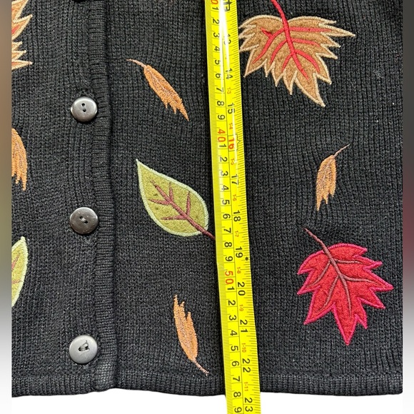 KB COLLECTION Vintage 90s fall leaves sweater cardigan button up grannycore EUC - Picture 6 of 8